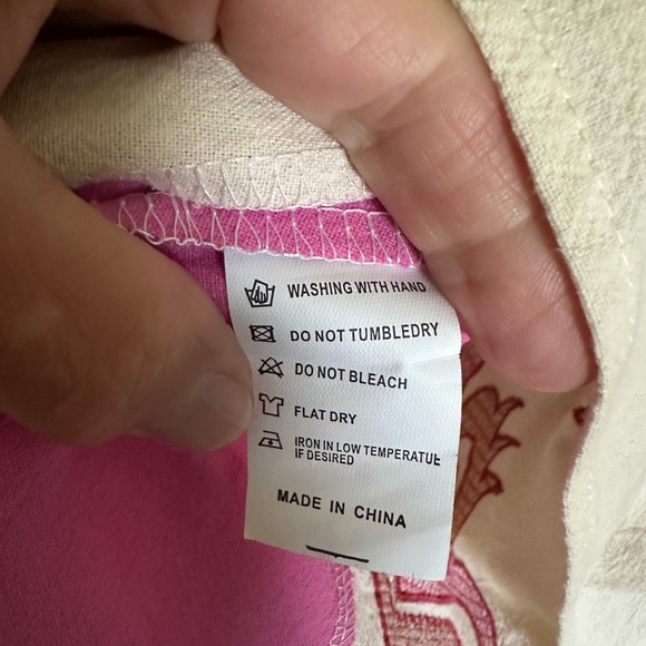 Vibrant Pink and Cream Embroidered Mini Dress - Picture 8 of 8